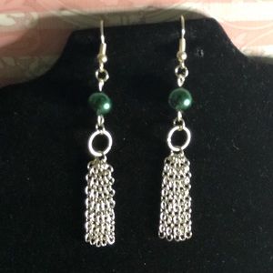 Handmade earrings Forest Green